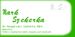 mark szekerka business card