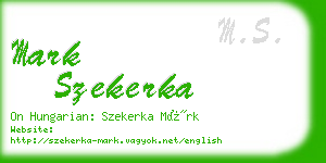 mark szekerka business card